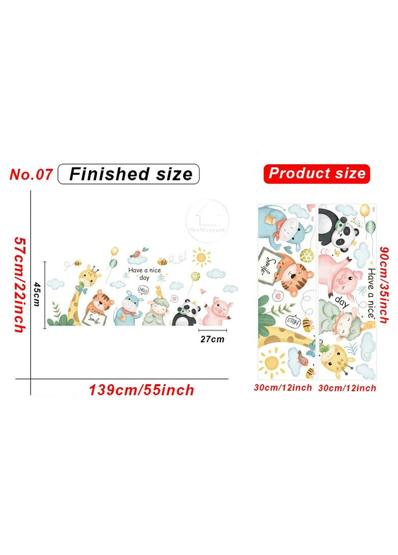 Вінілові наклейки на стіну Тваринки в дитячий садочок (лист 60 х 90 см) Б408-3 No Brand (302241891)