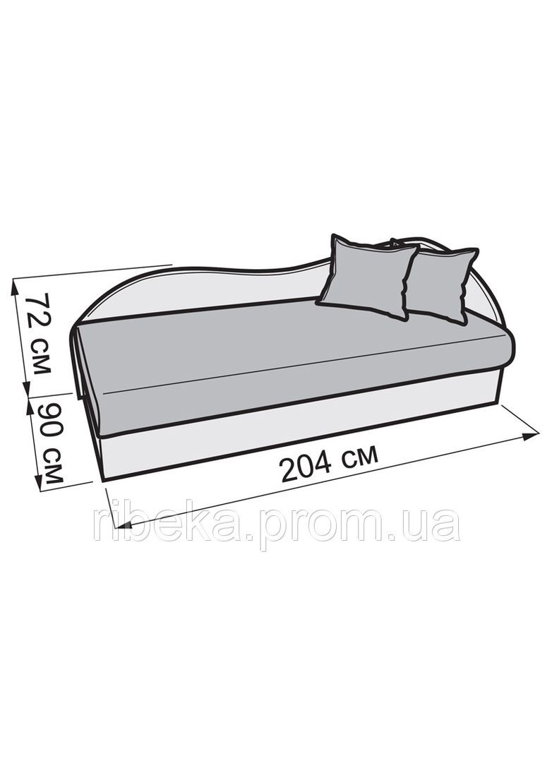 Диван тахта кутова з нішею Хвиля ТМ No Brand (325484324)