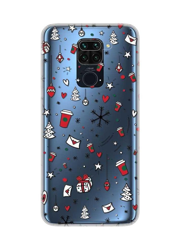 Прозорий чохол на Xiaomi Redmi Note 9 Pro / 9S / 9 Pro Max Святковий фон (новорічний принт 182) Creative (362962353)
