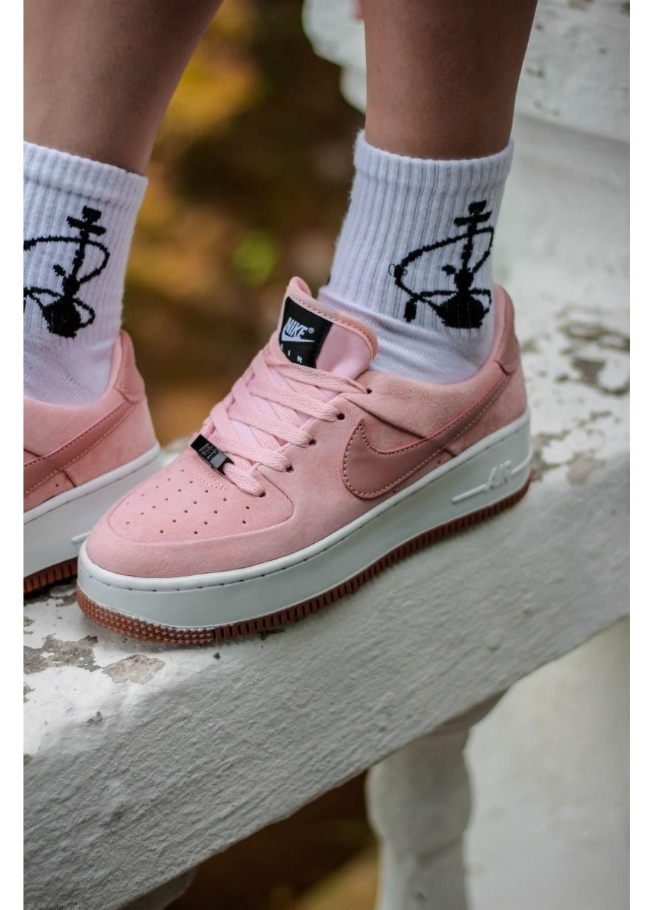 КРОССОВКИ ЖЕНСКИЕ NIKE AIR FORCE 1 SAGE PINK WHITE 1 НАЙК АИР ФОРС 1 ПРЕМИУМ No Brand розовые демисезоны (369389468)