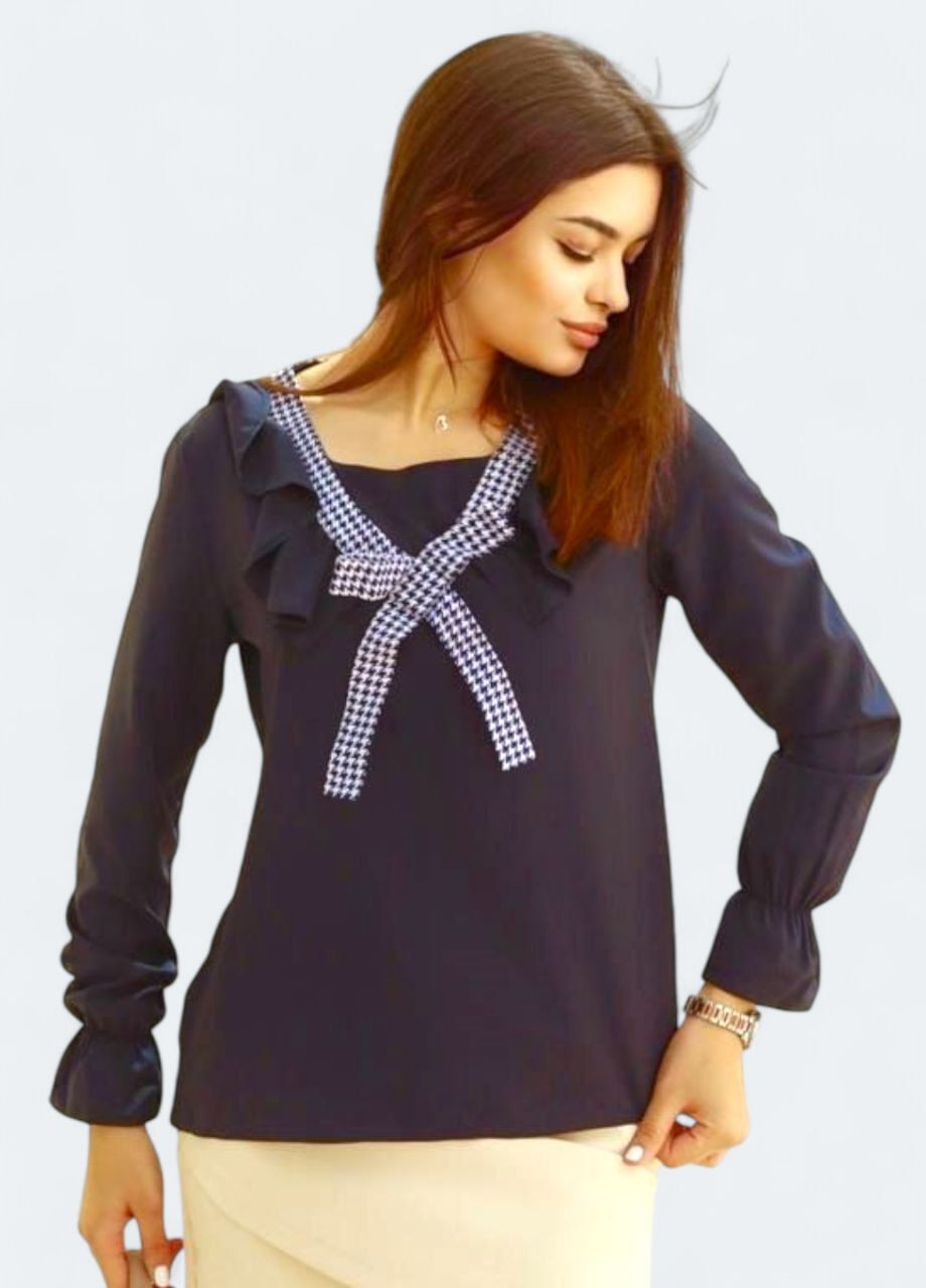 Тёмно-синяя блузка женская No Brand