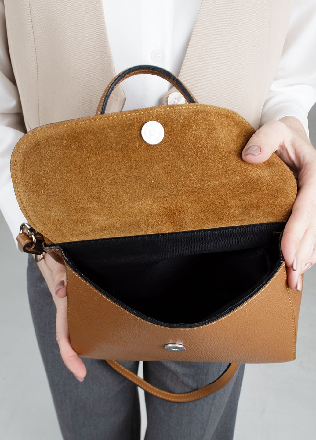 Сумка женская кожаная 03462 на 2 отделения темно-рыжая Virginia Conti (302793445)