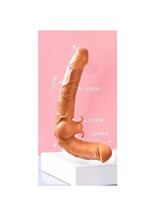 Безременной силиконовый страпон с вибрацией Strapless Strap on - (372734468)