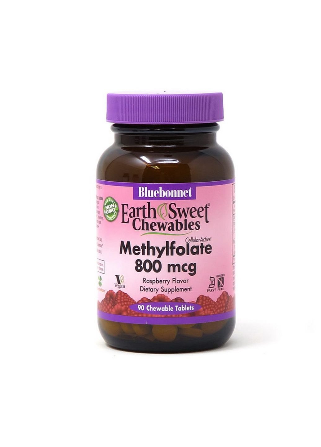 Вітаміни та мінерали Earth Sweet Chewables Methylfolate 800 mcg, 90 жувальних таблеток Bluebonnet Nutrition (293340225)