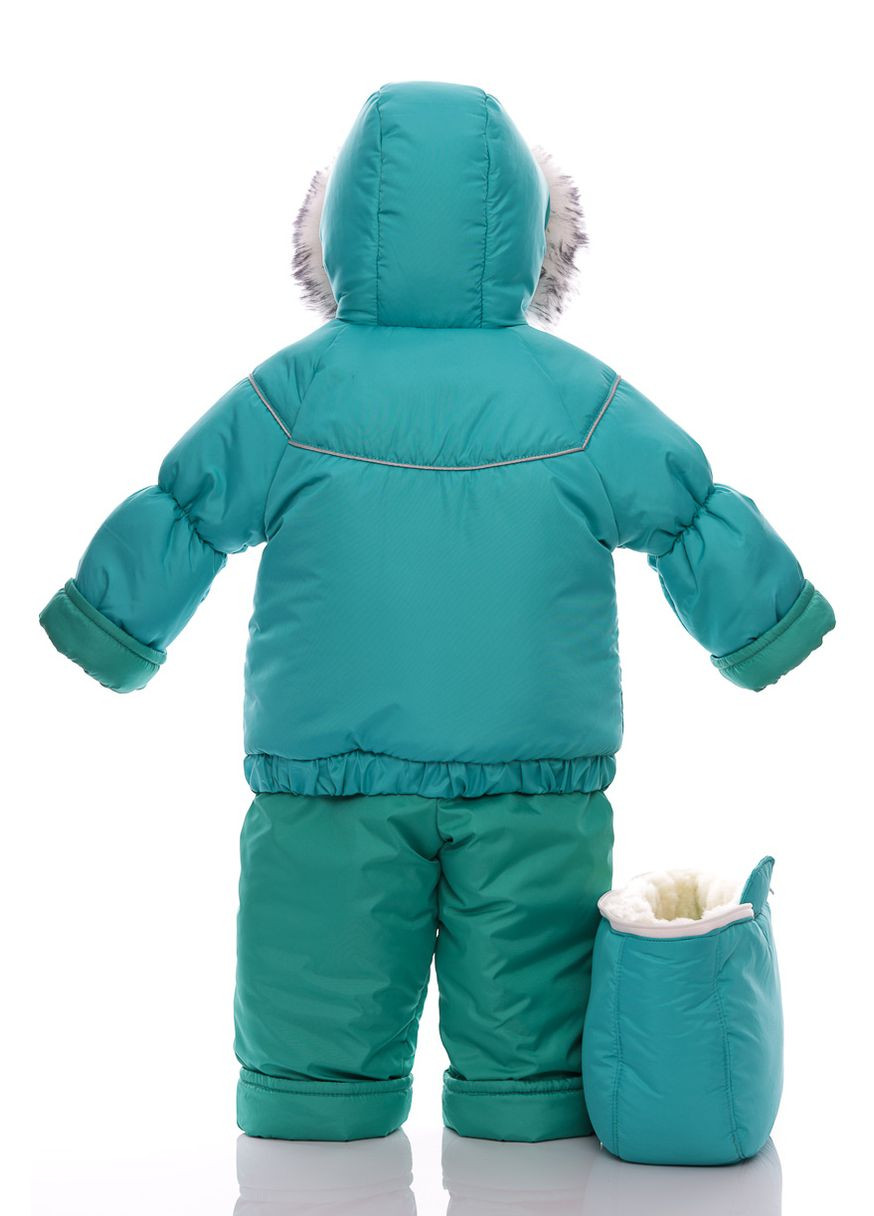 Комбинезон Конверт на меху для мальчика Тройка мех белый с черным морская волна 98 см (51361) BABYKROHA (298685900)