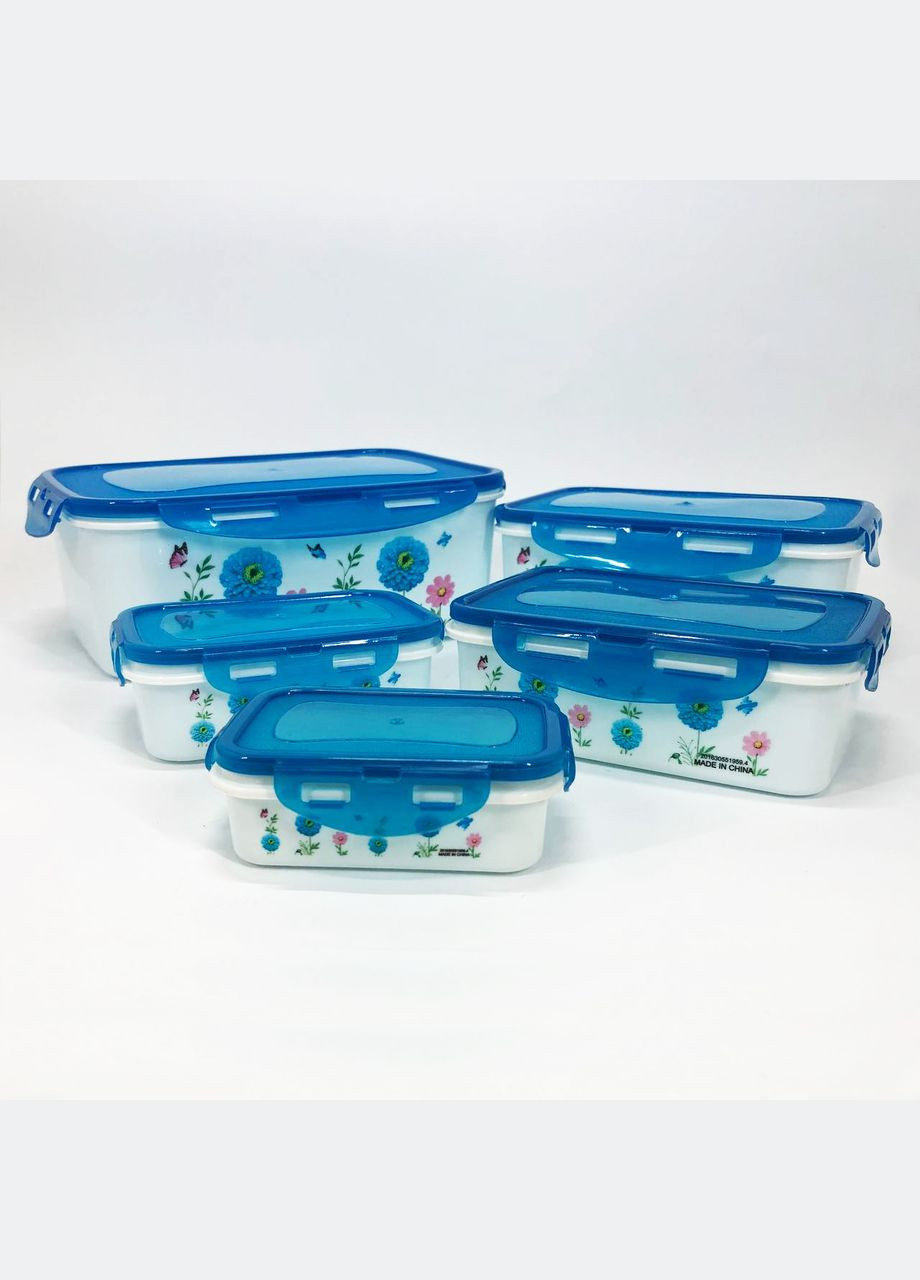 Набір контейнерів UN-1514 5шт. Колір: блакитний Unique (364664853)