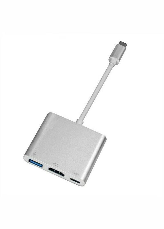 Кабель переходник USB TypeC to HDMI Adapter для Apple MacBook серебристый No Brand (282704003)