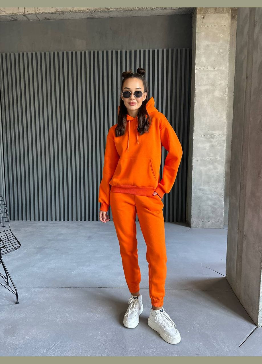 Жіночий утеплений спортивний костюм помаранчевого кольору 25451 StMi Fashion (296932328)