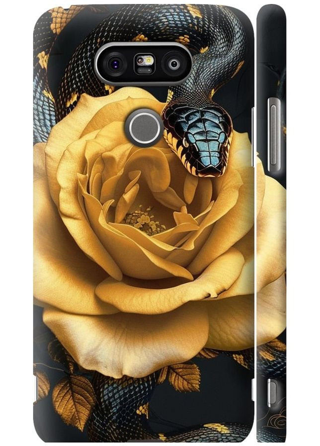 3D пластиковый матовый чехол 'Black snake and golden rose' для Endorphone lg g5 h860 (286770525)