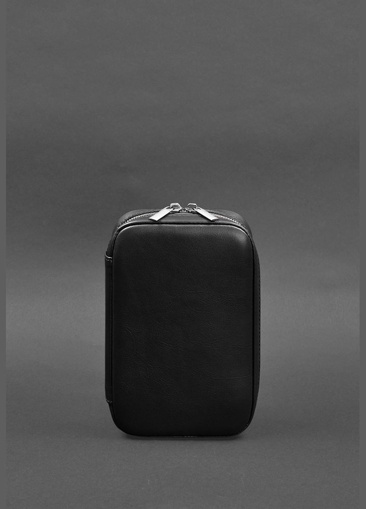 Кожаный дорожный органайзер для проводов, косметичка-несессер 7.0 черный краст (A-027768) BlankNote (329743078)