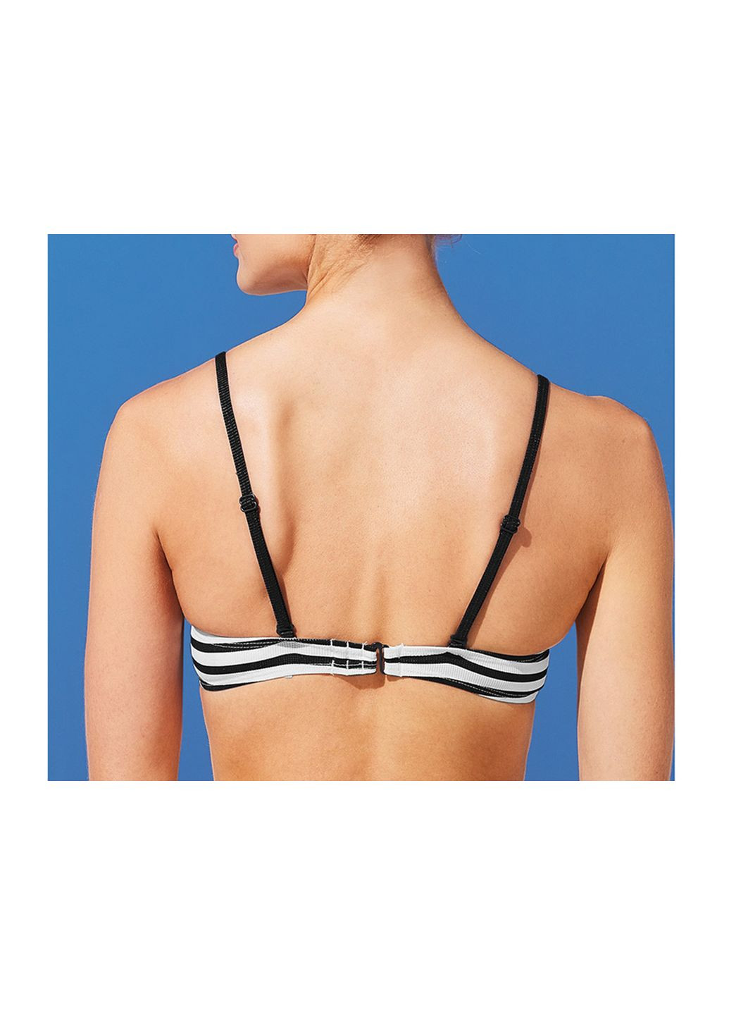 Верхняя часть купальника с уплотненными чашками для женщины LYCRA® 443452 40(M) черный, белый Esmara С открытой спиной, С открытыми плечами (322667997)