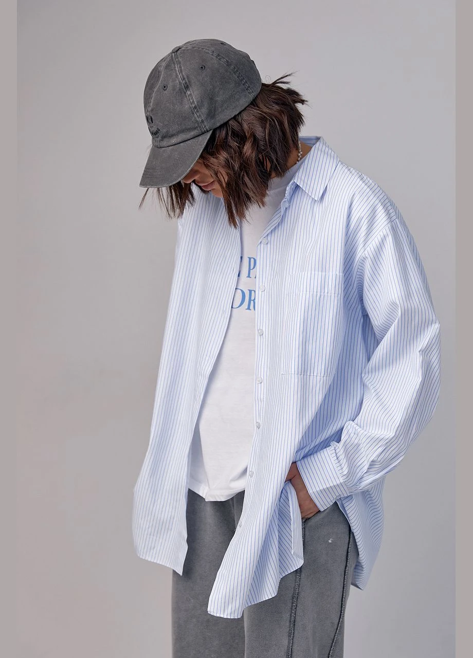 Голубой классическая рубашка Lurex