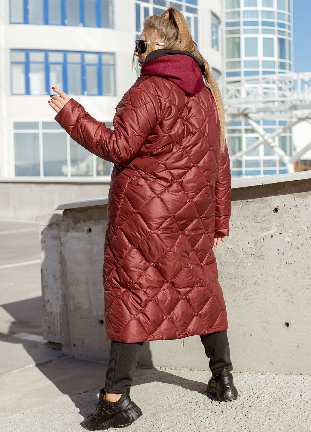 Бордовая зимняя зимняя куртка-пальто куртка-пальто No Brand