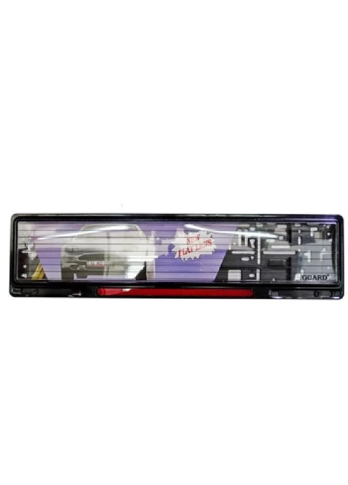 Рамка для номерного знаку SAK 45 ( GUARD ) пластикова чорна з червоним Sahler (390495833)