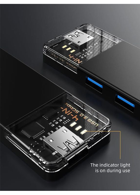 Концентратор USB Type C - 4 Port USB 3.0, 0.15 m (CB02B) CABLETIME (370623147)