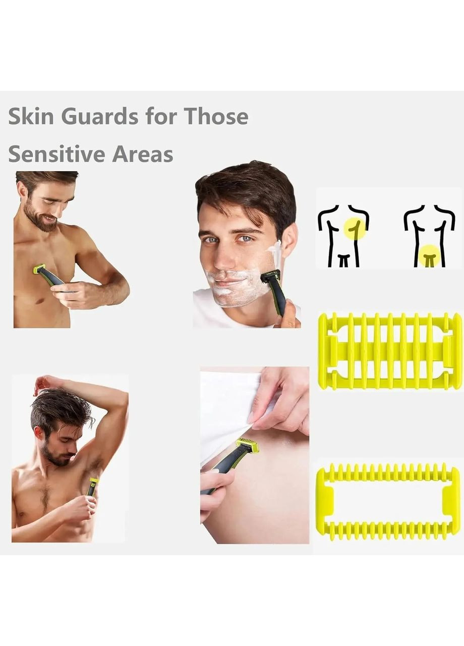 Регульований гребінь 0.4–10 мм + 2 насадки для чутливих зон для Philips OneBlade QP25, QP26**, QP27**, QP28** No Brand (362962045)