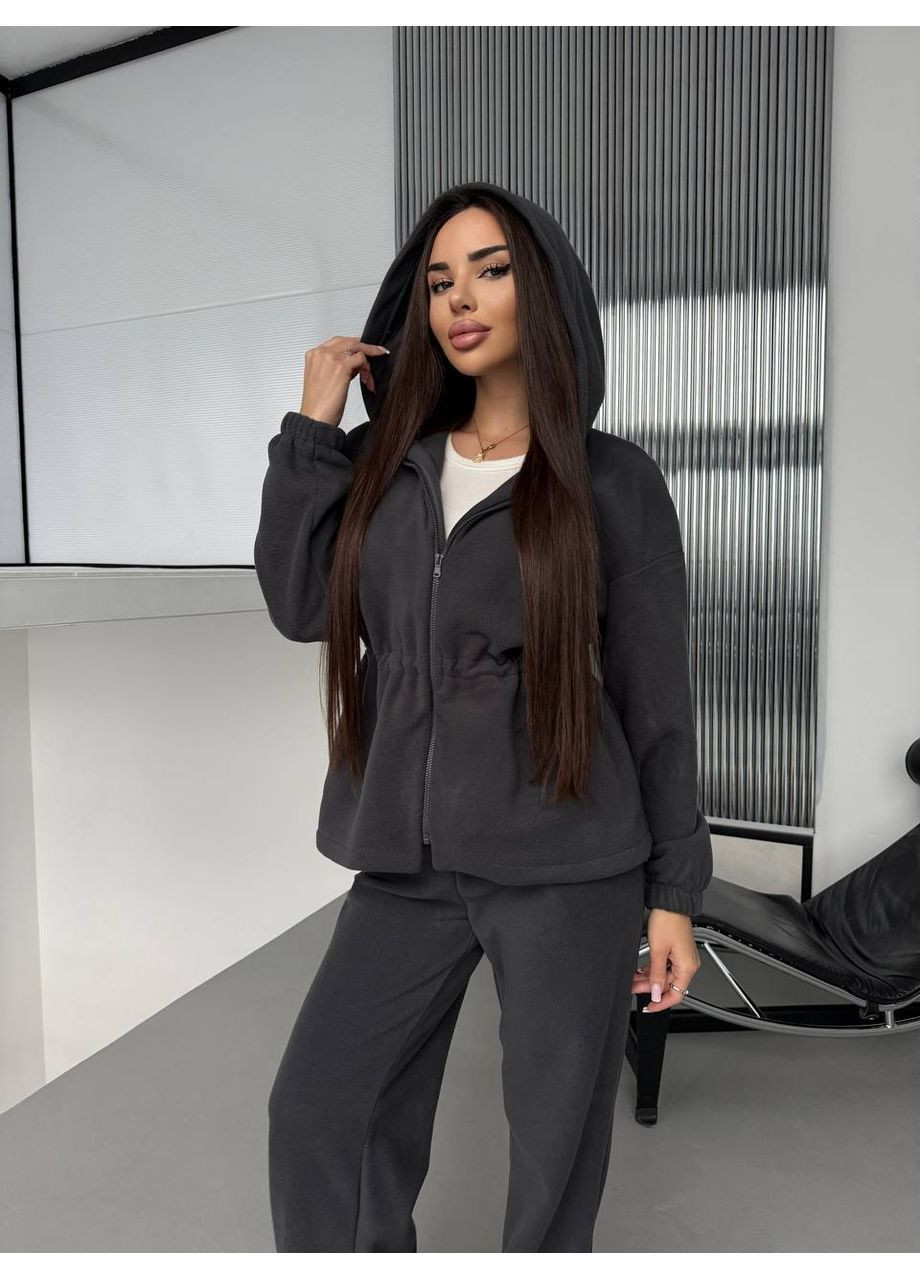 Костюм 843 двухсторонний флис, кофта с улютяжкой талии и брюки. Україна (370529202)