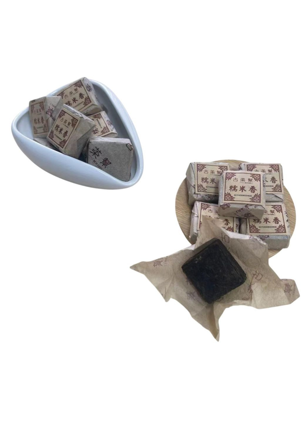 Чай черный Шу Пуэр Чаеман, с клейким рисом квадратный, прессованный, 1 шт 7 г No Brand (336385925)