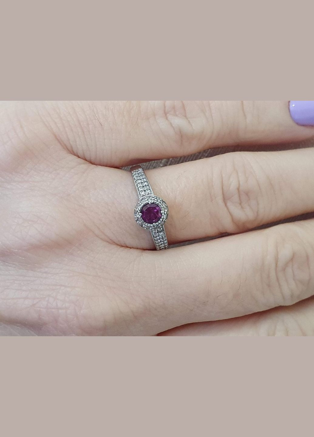 Серебряные серьги с фианитами и родолитом. 1676/9Р-ROD AGNI (327416553)