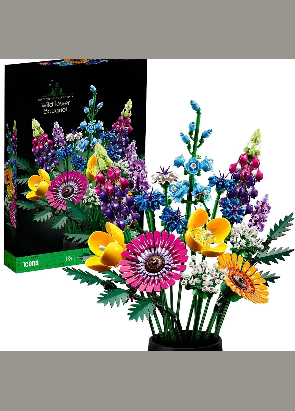 Конструктор Botanicals Букет полевых цветов, 939 деталей, в стиле lego лего No Brand (340672739)