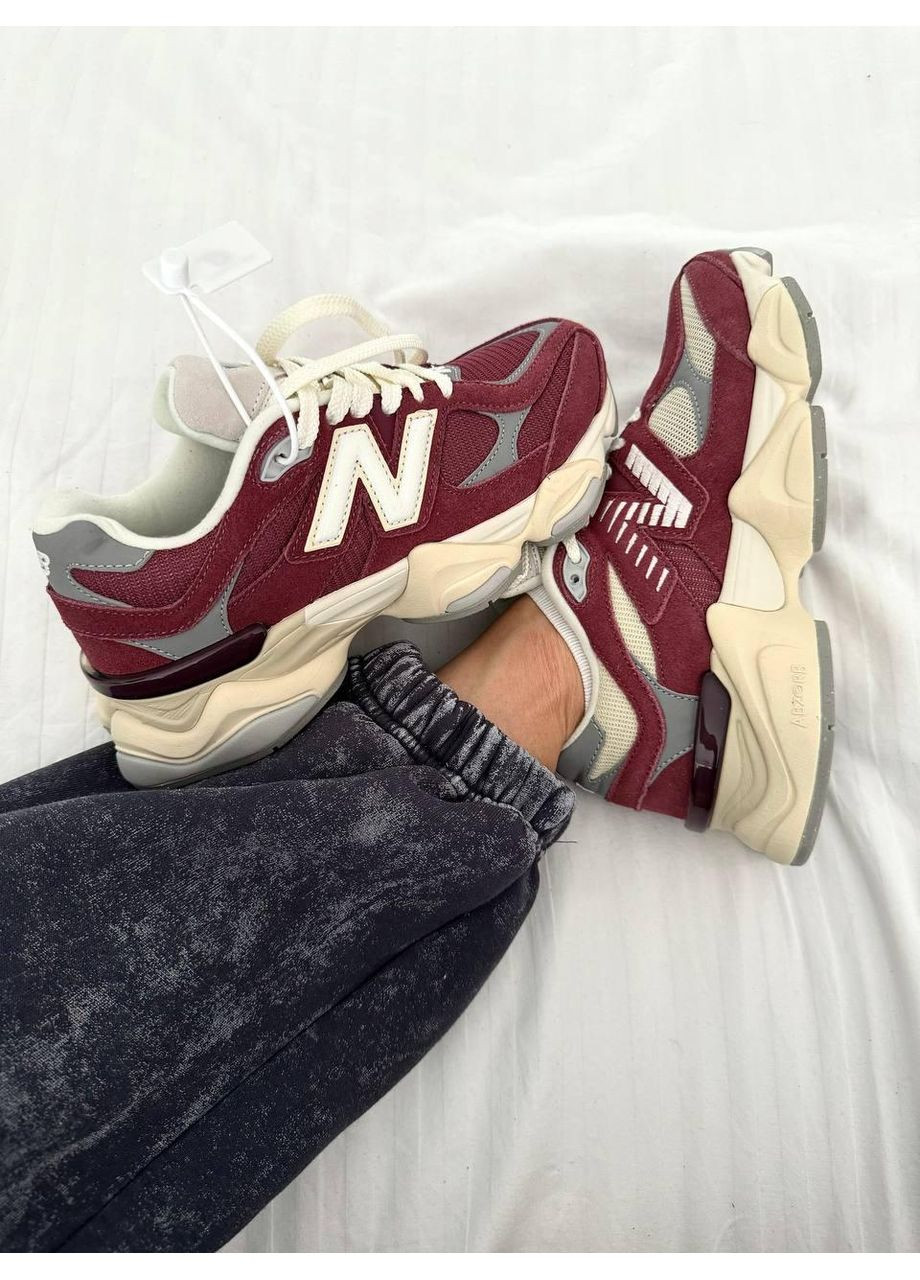 Білі Осінні кросівки чоловічі new balance 9060 washed burgundy нью беланс 9060 No Brand