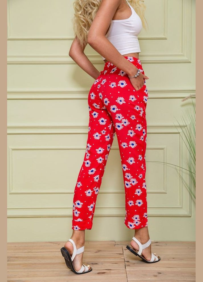 Женские бриджи на резинке красные в принт размер S (sku_172R66) Ager (316504413)