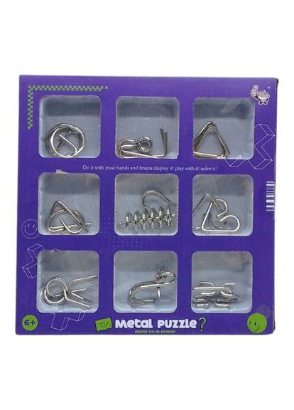 Іграшка "Металеві головоломки", 9 штук (вид 1) MIC (372469549)