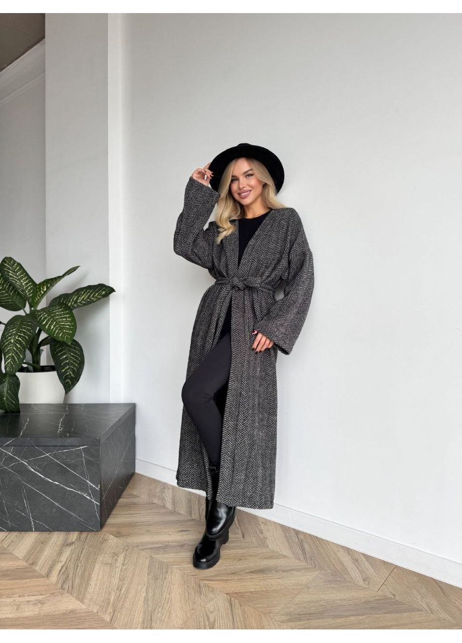 Жіночий довгий кардиган з поясом та кишенями Fashion (364486137)