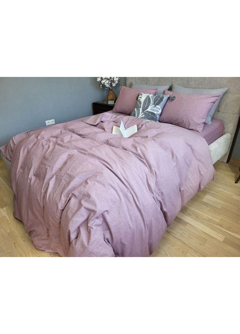 Постельное белье с резинкой (W1181) вареный хлопок Полуторный размер, наволочки 50/70 No Brand (364213825)