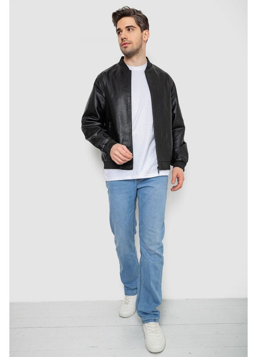 Чорна демісезонна куртка чоловіча шкіряна Sport Line