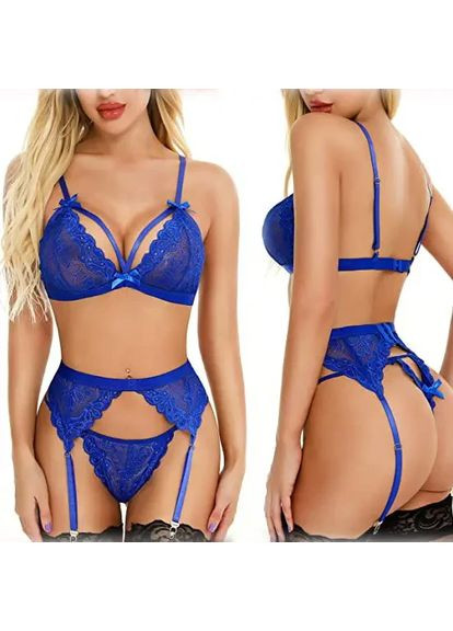 Синий демисезонный кружевное женское нижнее белье с поясом для чулок для секса. красивое эротическое нижнее белье размера s-xl China