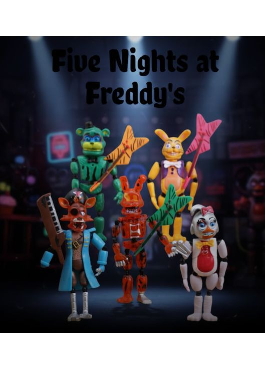 Фигурки Пять ночей в Фредди ФНАФ Five Nights at Freddy's аниматроники набор игрушек 5 шт 15-17.5 см FNAF_2 Shantou (343052746)