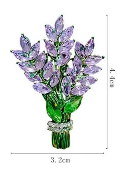 Брошь "Букет лаванди", бузкова No Brand (311603939)