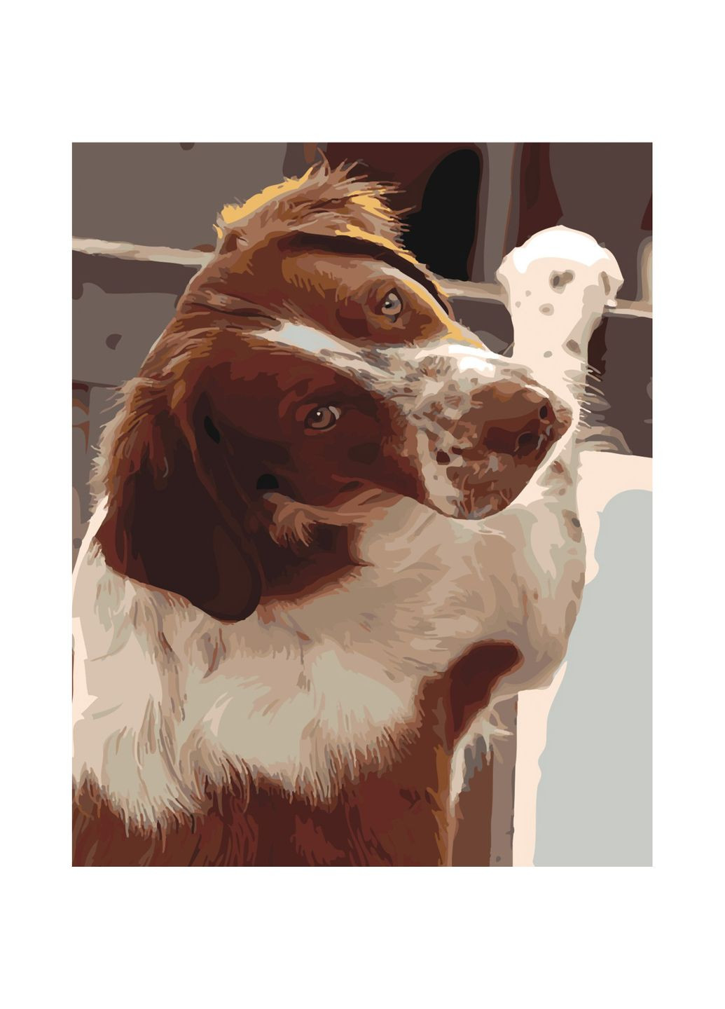 Картина по номерам «Преданный взгляд» на цветном фоне см для творческого хобби рисования. Strateg (369760951)