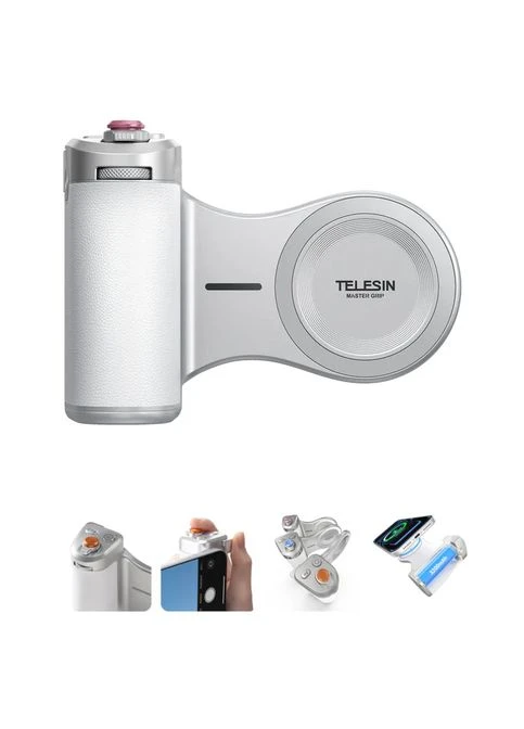 Держатель с беспроводной зарядкой для iPhone ручка для съемки Magnetic Pro P5-MP-003WH Telesin (393111482)