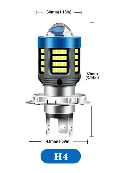 Светодиодная лампа для мотоциклов скутеров H4 LED Moto 1248 V No Brand (302241898)