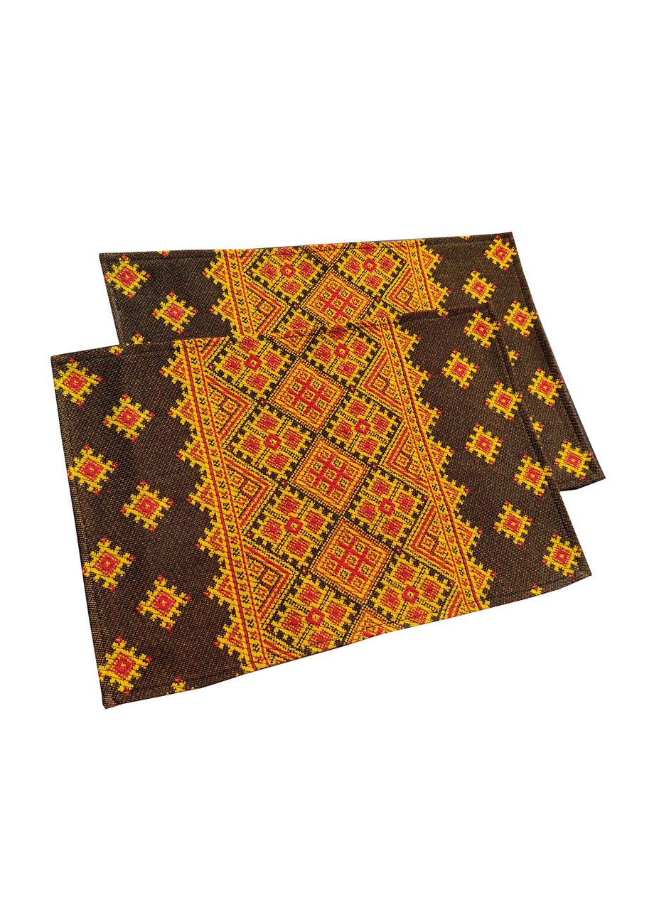 Салфетки на стол под тарелки набор из 2 штук в национальном украинском стиле Карпаты 26х40 Maystat (305390092)