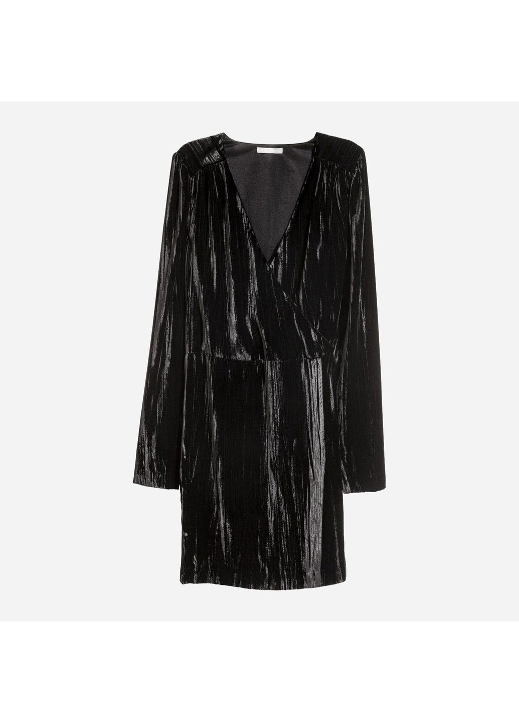 Черное платье велюр H&M однотонное