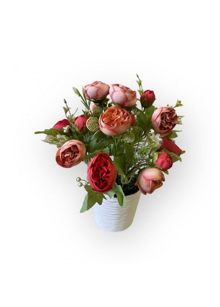 Букет роза пионовидна в горшке микс 30 см. Пластмакс (372837988)