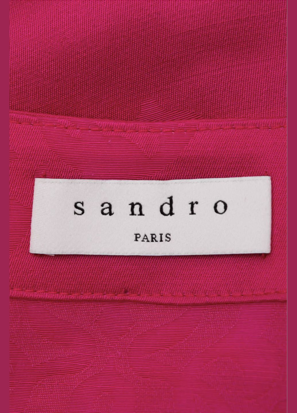 Малиновое вечернее, кэжуал, повседневный, пляжное, домашнее, деловое, коктейльное, праздничный стильное платье на запах от sandro футляр, на запах, силуэтная Sandro Paris