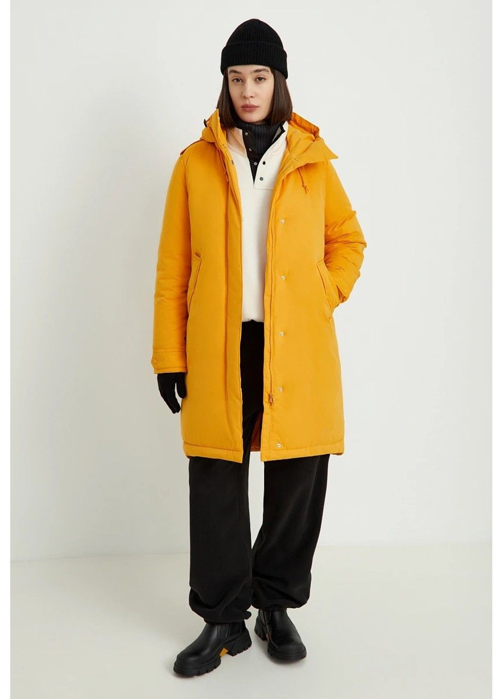 Жовтий зимній Пуховик Finn Flare