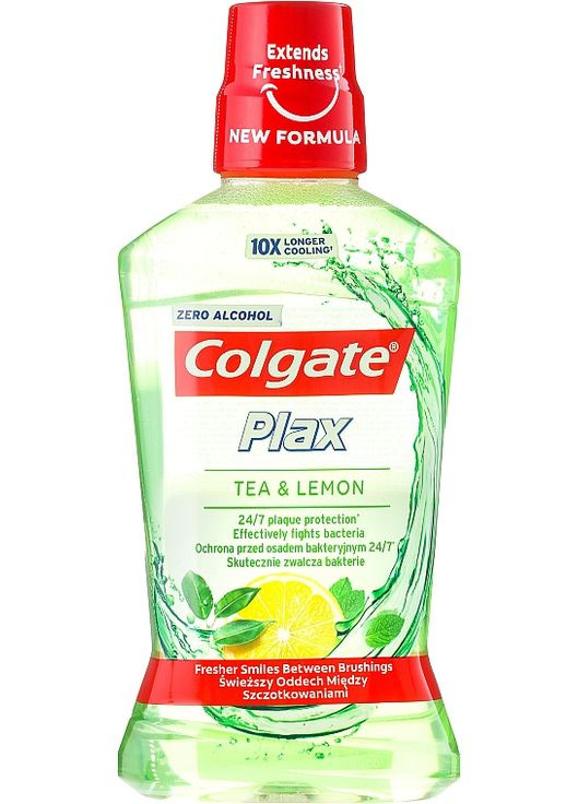 Ополаскиватель для рта "Чай и лимон" освежающий, антибактериальный Plax 500ml (134707-19591) Colgate (368653441)