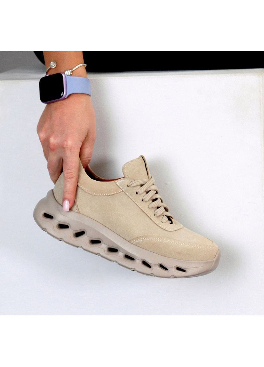 Замшевые кроссовки Helen бежевые (360389542)