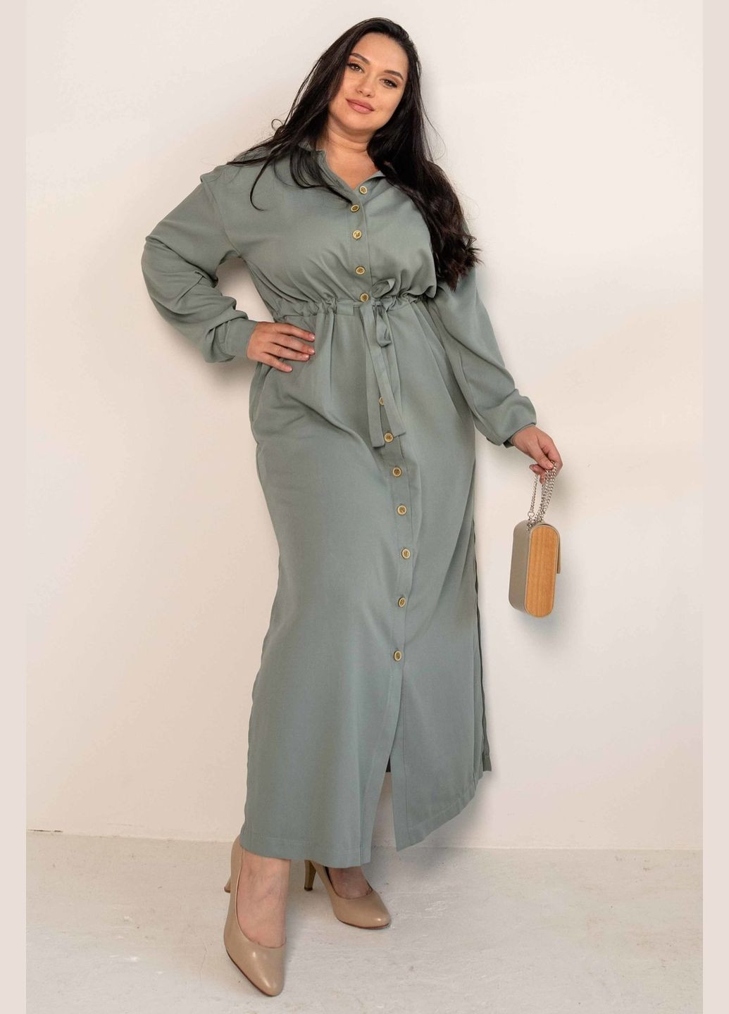 Оливковое деловое, кэжуал, праздничный платье ри мари джади пл 1121 рубашка RiMari