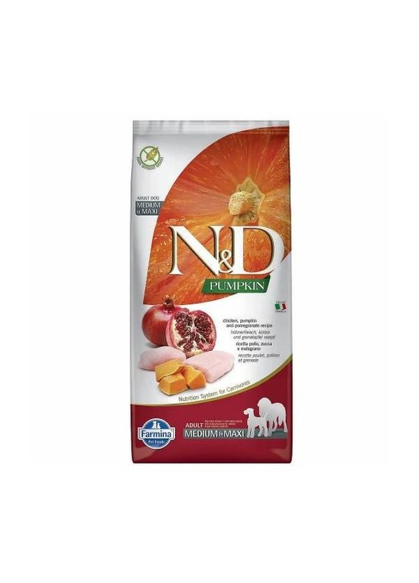 Беззерновий сухий корм для собак середніх і великих порід з гарбузом куркою гранатом 2.5 кг Farmina (279563506)
