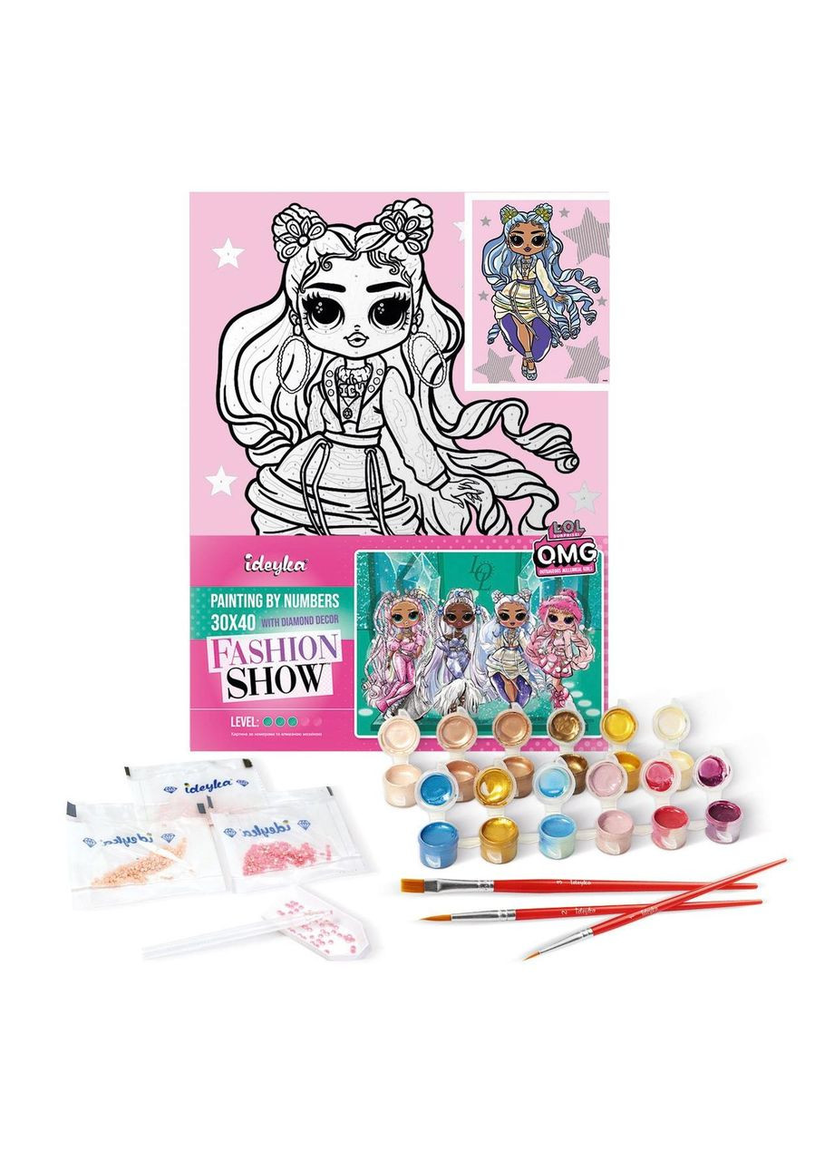 Картина за номерами LOL Surprise OMG Fashion show Missy Frost зі стразами 30 х 40 Ідейка KHO6273 IDEYKA (354828275)