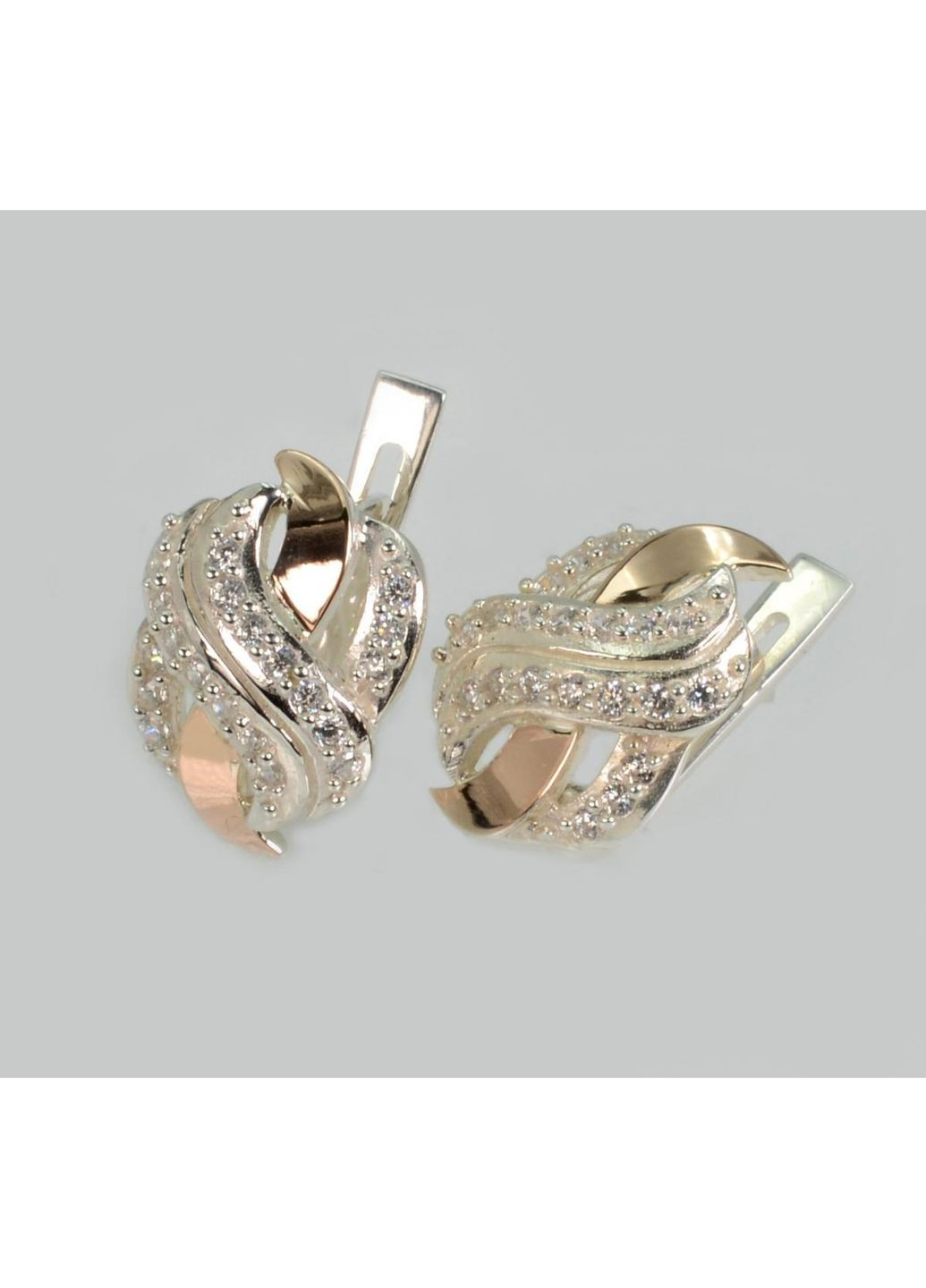 Срібні сережки зі вставками із золота Silver Style (367112213)