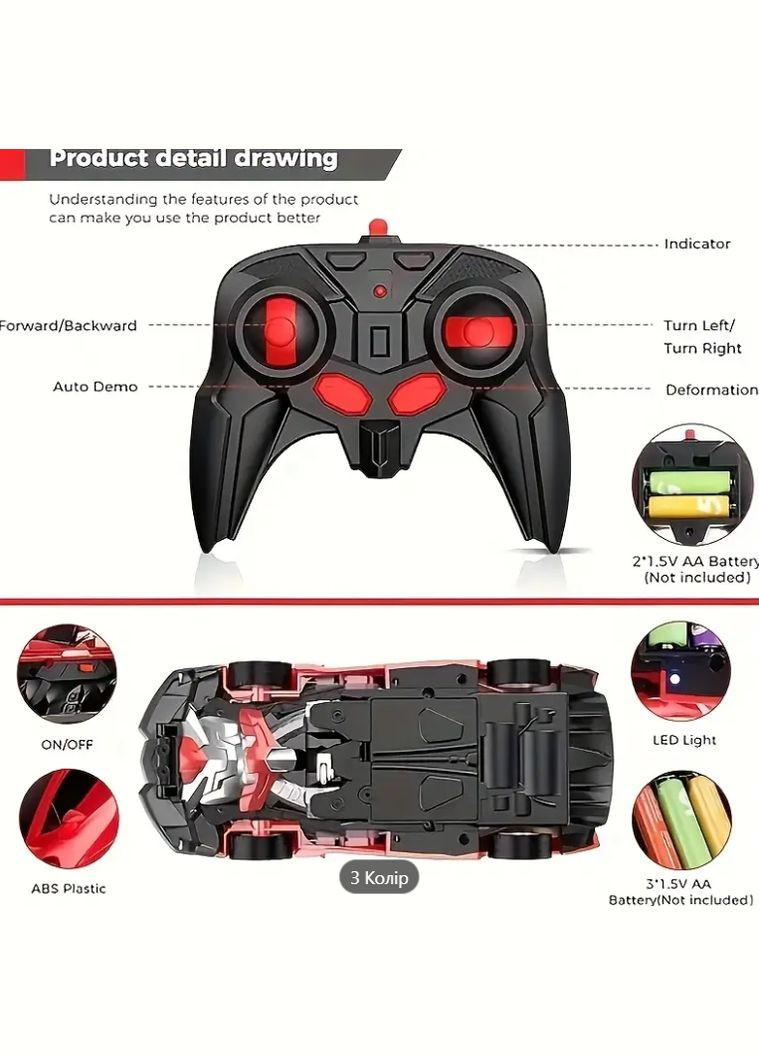 Машинка спортивная трансформер на радиоуправлении Shantou (342064865)