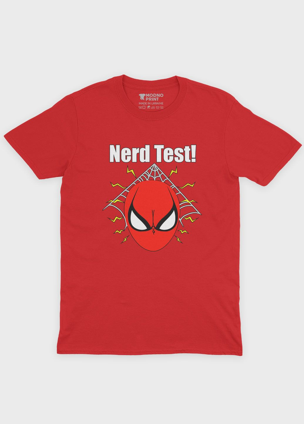 Красная демисезонная футболка для мальчика с принтом супергероя - человек-паук (ts001-1-sre-006-014-104-b) Modno