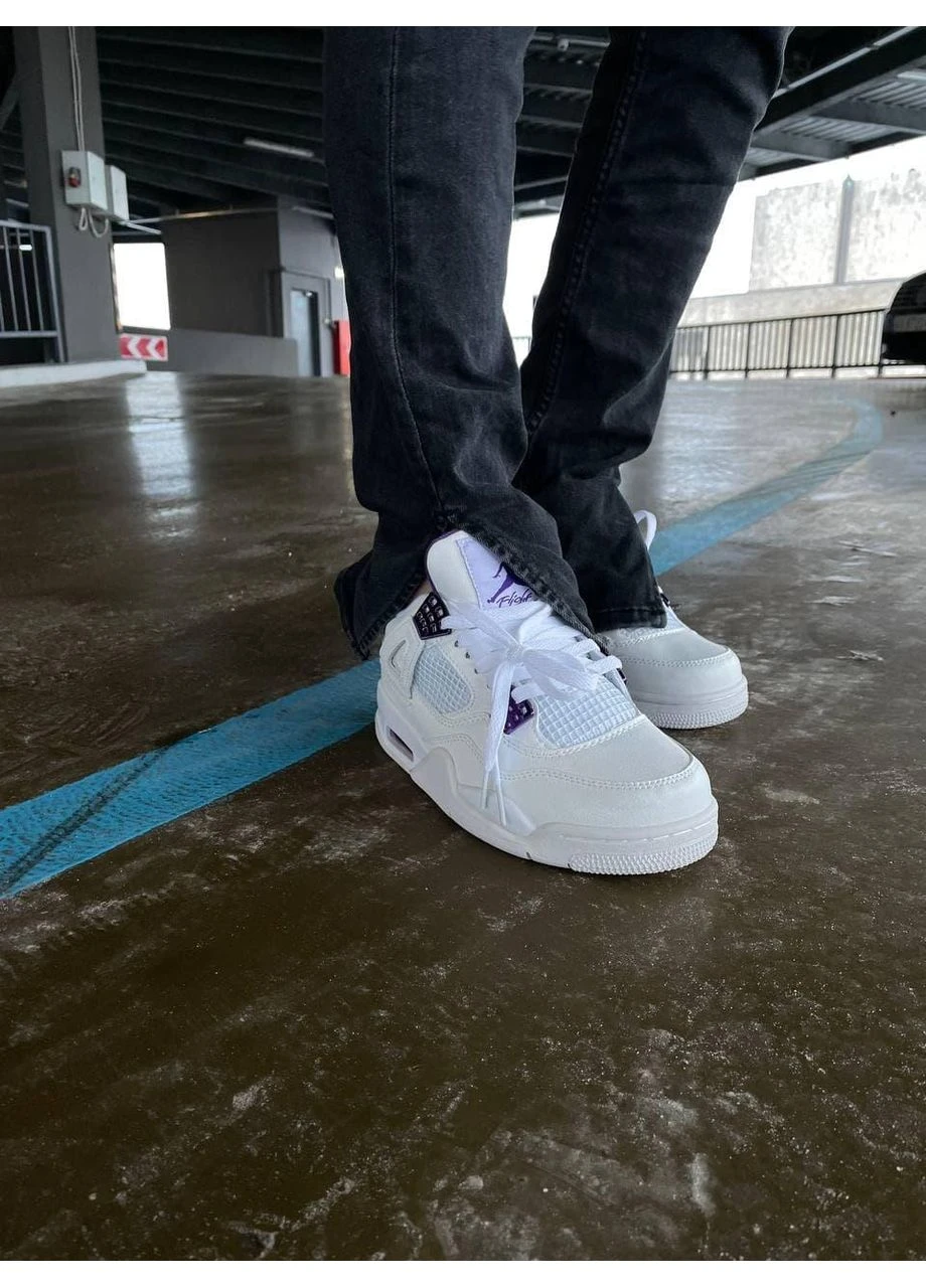 Фиолетовые летние кроссовки nike air jordan retro 4 metallic purple найк аир джордан фиолетовые No Brand